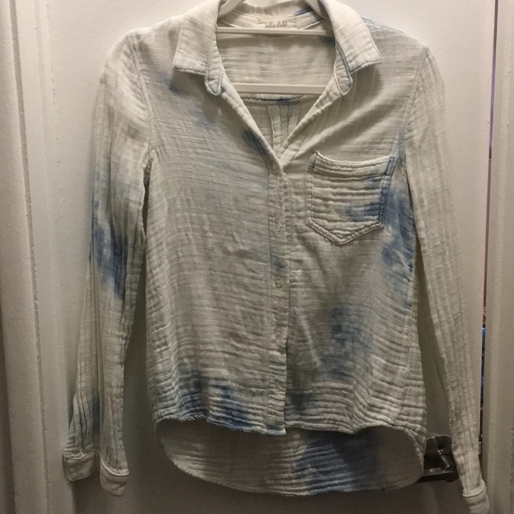 Blue and white button down